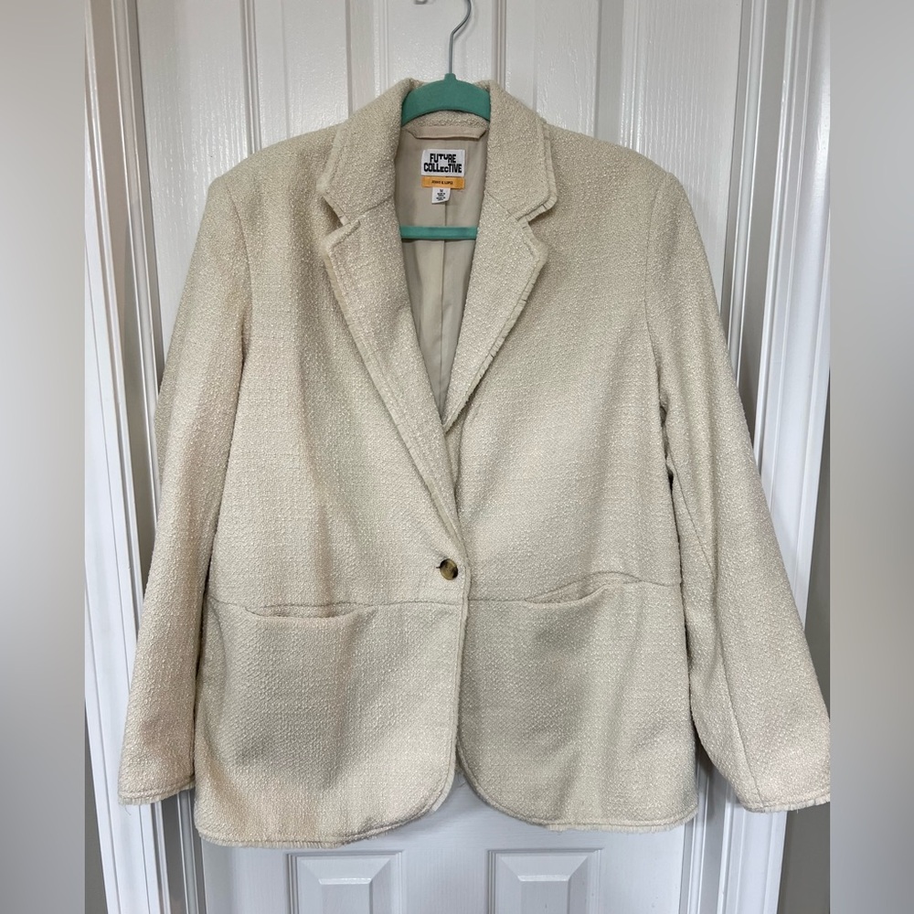 Future Collective Jenny K. Lopez Tweed Blazer Size M EUC